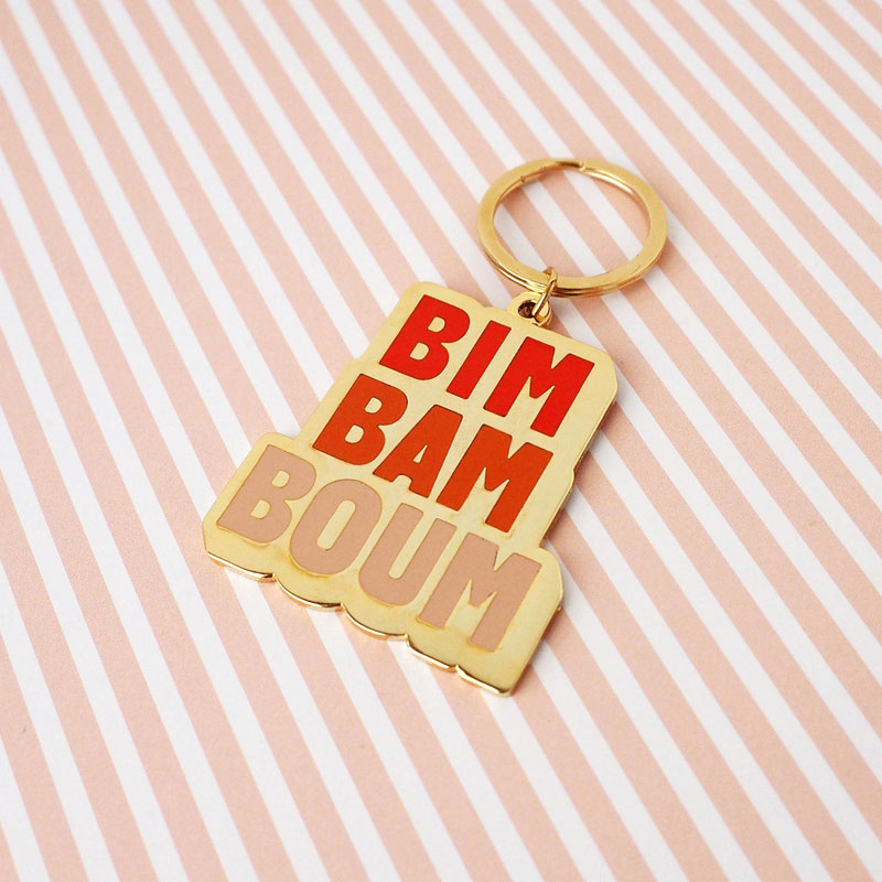 Gold Plated Hard Emael Keychain